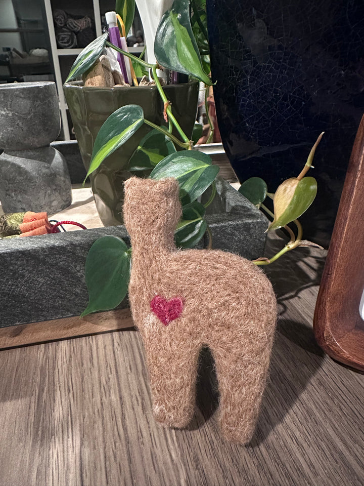 Felted Alpacas and Hearts