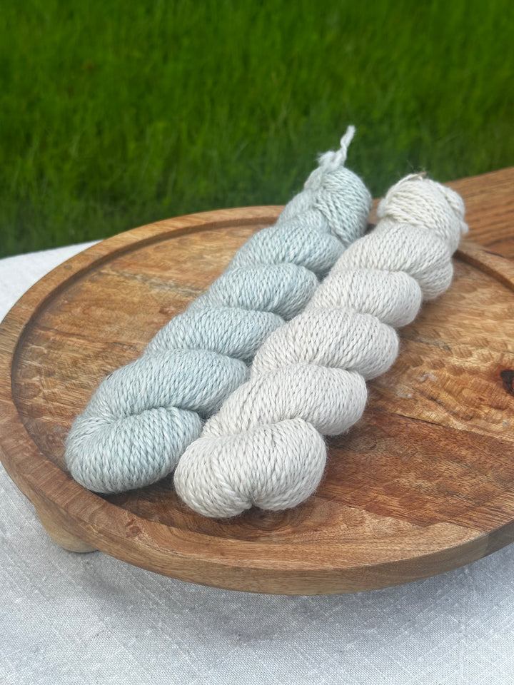 Comparison of Seafoam on left and White Sails on the right.